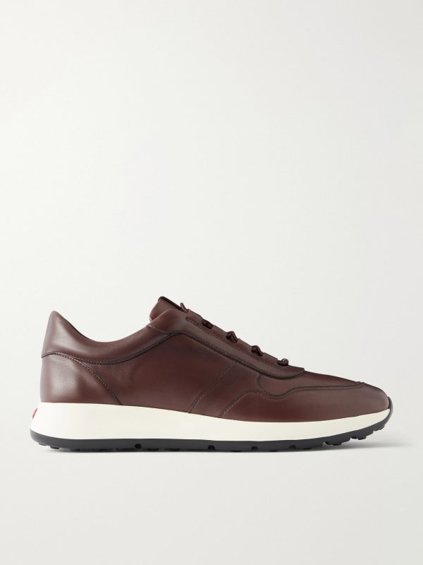 Paneled Leather Sneakers