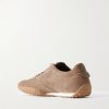 Panelled Leather-Trimmed Suede Sneakers - BK