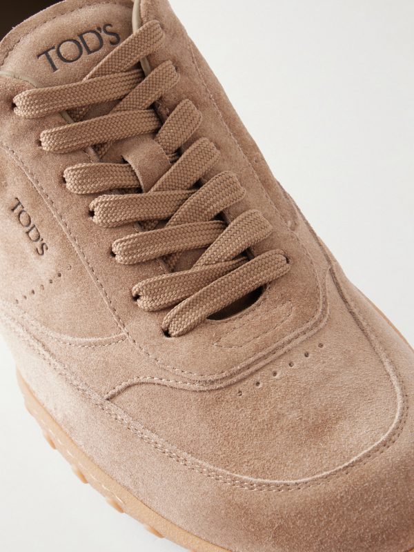 Panelled Leather-Trimmed Suede Sneakers - CU