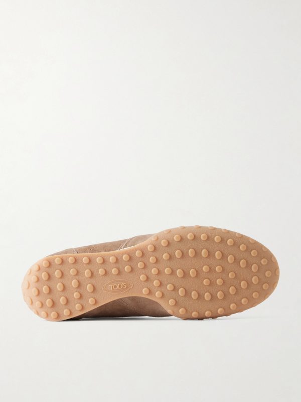 Panelled Leather-Trimmed Suede Sneakers - E1