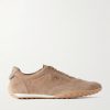 Panelled Leather-Trimmed Suede Sneakers