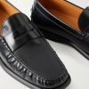 Logo-Debossed Gathered Leather Loafers - CU Logo-Debossed Gathered Leather Loafers - CU
