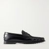 Logo-Debossed Gathered Leather Loafers Logo-Debossed Gathered Leather Loafers
