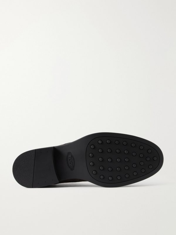 Logo Debossed Suede Lace-Up Boots - E1 Logo Debossed Suede Lace-Up Boots - E1
