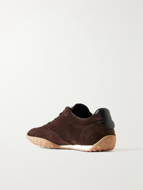 Panelled Leather-Trimmed Suede Sneakers - BK Panelled Leather-Trimmed Suede Sneakers - BK