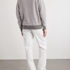 Birdseye Textured Organic Cashmere Zip-Up Cardigan - BK