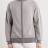 Birdseye Textured Organic Cashmere Zip-Up Cardigan - FR