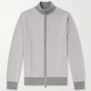 Birdseye Textured Organic Cashmere Zip-Up Cardigan