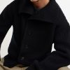 Shawl-Collar Ribbed Wool Cardigan - CU Shawl-Collar Ribbed Wool Cardigan - CU
