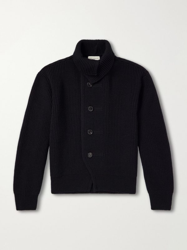 Shawl-Collar Ribbed Wool Cardigan Shawl-Collar Ribbed Wool Cardigan