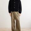 Shawl-Collar Ribbed Wool Cardigan - OU Shawl-Collar Ribbed Wool Cardigan - OU