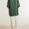 Camp-Collar Printed Satin Shirt - BK Camp-Collar Printed Satin Shirt - BK