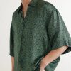 Camp-Collar Printed Satin Shirt - CU Camp-Collar Printed Satin Shirt - CU