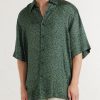 Camp-Collar Printed Satin Shirt - FR Camp-Collar Printed Satin Shirt - FR