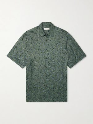 Camp-Collar Printed Satin Shirt Camp-Collar Printed Satin Shirt