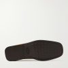 Gathered Suede Penny Loafers - E1 Gathered Suede Penny Loafers - E1