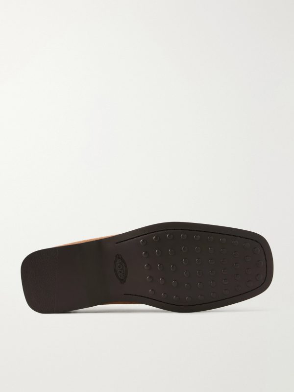 Gathered Suede Penny Loafers - E1 Gathered Suede Penny Loafers - E1