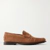 Gathered Suede Penny Loafers Gathered Suede Penny Loafers