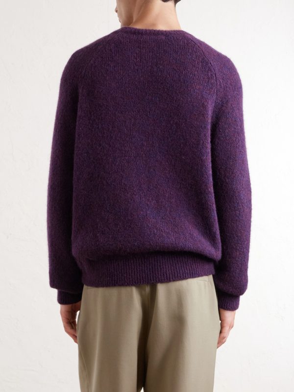 Brushed Alpaca-Blend Sweater - BK Brushed Alpaca-Blend Sweater - BK