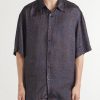 Camp-Collar Printed Satin Shirt - FR Camp-Collar Printed Satin Shirt - FR