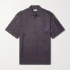 Camp-Collar Printed Satin Shirt Camp-Collar Printed Satin Shirt
