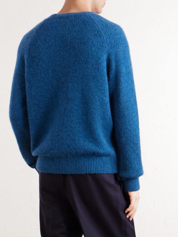 Brushed Alpaca-Blend Sweater - BK Brushed Alpaca-Blend Sweater - BK