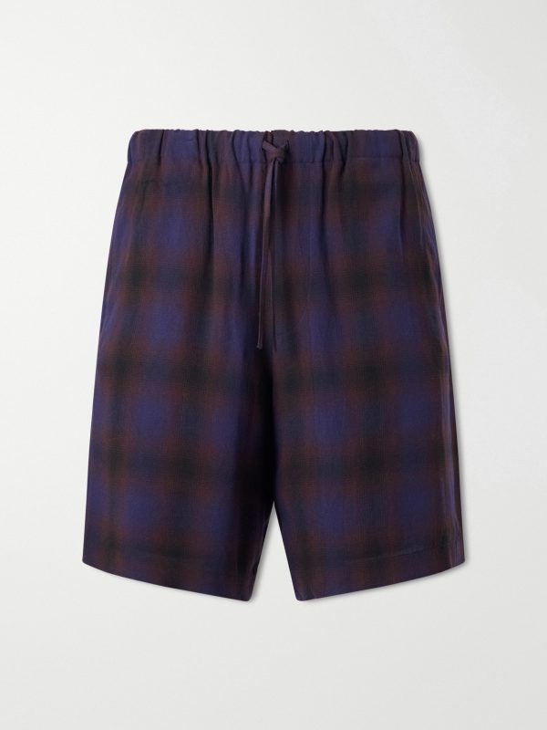 Wide-Leg Checked Twill Shorts Wide-Leg Checked Twill Shorts