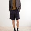Wide-Leg Checked Twill Shorts - OU Wide-Leg Checked Twill Shorts - OU