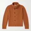 Marino Shawl-Collar Ribbed Wool Cardigan