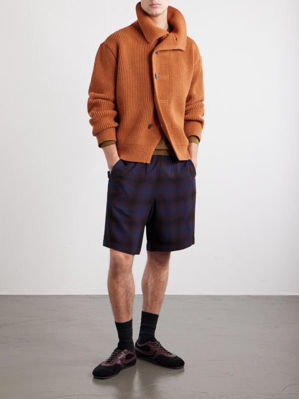 Marino Shawl-Collar Ribbed Wool Cardigan - OU
