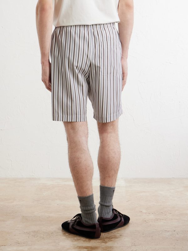 Piperi Straight-Leg Striped Cotton Shorts - BK