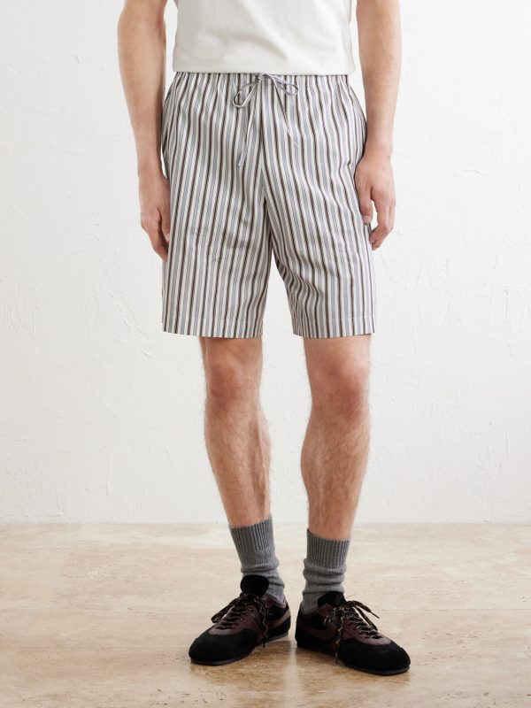 Piperi Straight-Leg Striped Cotton Shorts - FR