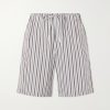 Piperi Straight-Leg Striped Cotton Shorts