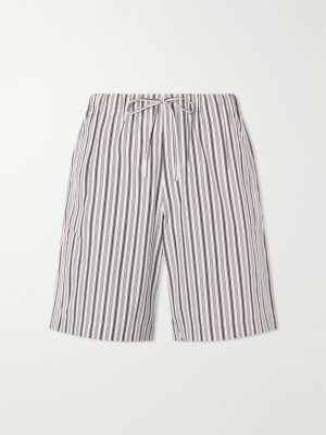 Piperi Straight-Leg Striped Cotton Shorts