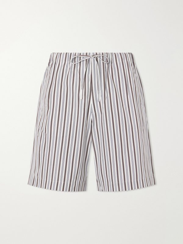 Piperi Straight-Leg Striped Cotton Shorts