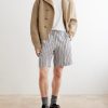 Piperi Straight-Leg Striped Cotton Shorts - OU