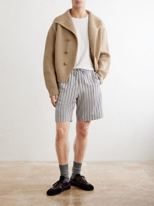 Piperi Straight-Leg Striped Cotton Shorts - OU