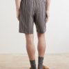 Piperi Straight-Leg Striped Cotton Shorts - BK Piperi Straight-Leg Striped Cotton Shorts - BK