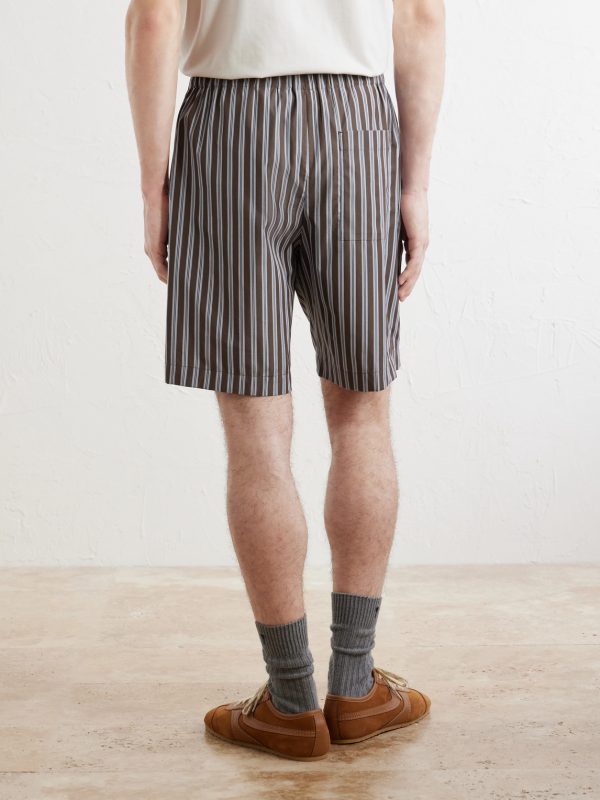 Piperi Straight-Leg Striped Cotton Shorts - BK Piperi Straight-Leg Striped Cotton Shorts - BK