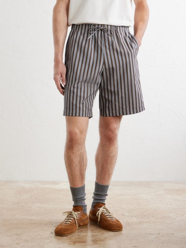 Piperi Straight-Leg Striped Cotton Shorts - FR Piperi Straight-Leg Striped Cotton Shorts - FR