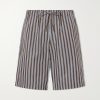 Piperi Straight-Leg Striped Cotton Shorts Piperi Straight-Leg Striped Cotton Shorts