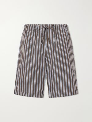 Piperi Straight-Leg Striped Cotton Shorts