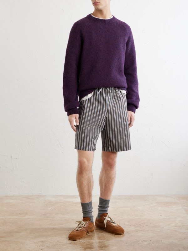 Piperi Straight-Leg Striped Cotton Shorts - OU Piperi Straight-Leg Striped Cotton Shorts - OU