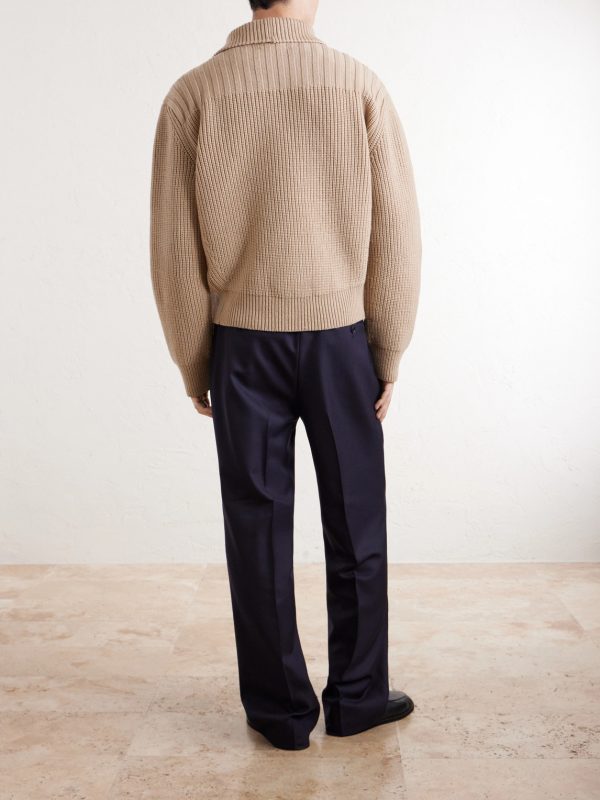 Ribbed Wool Cardigan - BK