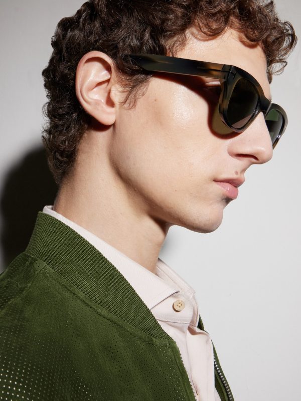 Caleb-02 Square-Frame Acetate Sunglasses - BK Caleb-02 Square-Frame Acetate Sunglasses - BK