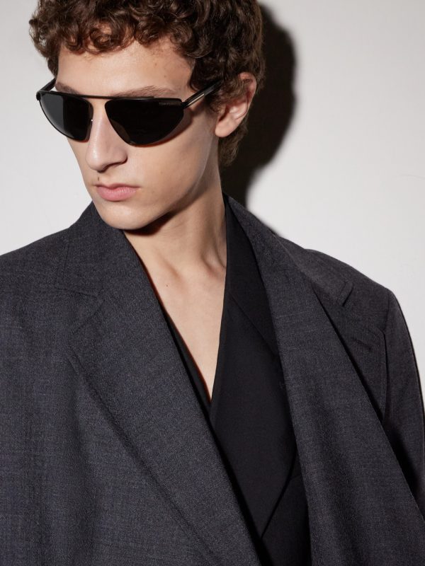 Parker-02 Aviator-Frame Metal Sunglasses - BK