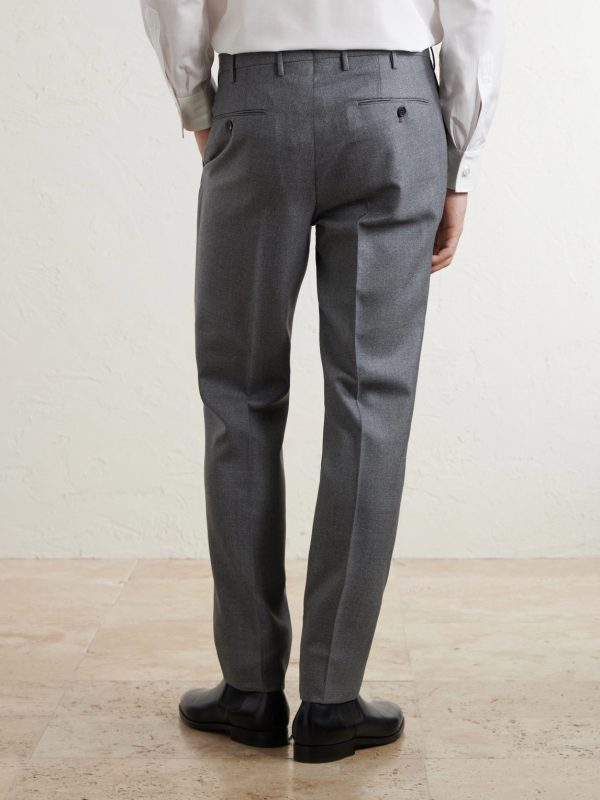 Straight-leg Wool-Canvas Trousers - BK Straight-leg Wool-Canvas Trousers - BK