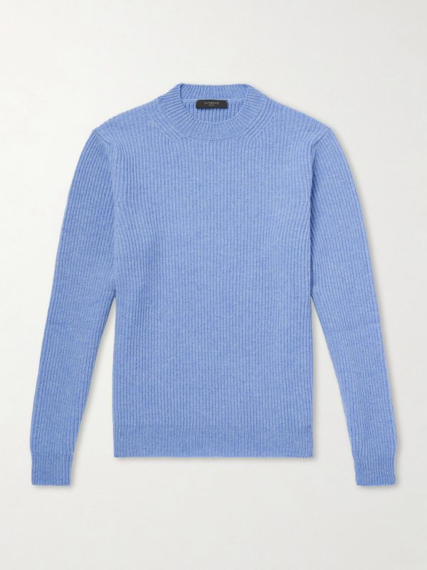 Slim-Fit Ribbed Wool Sweater