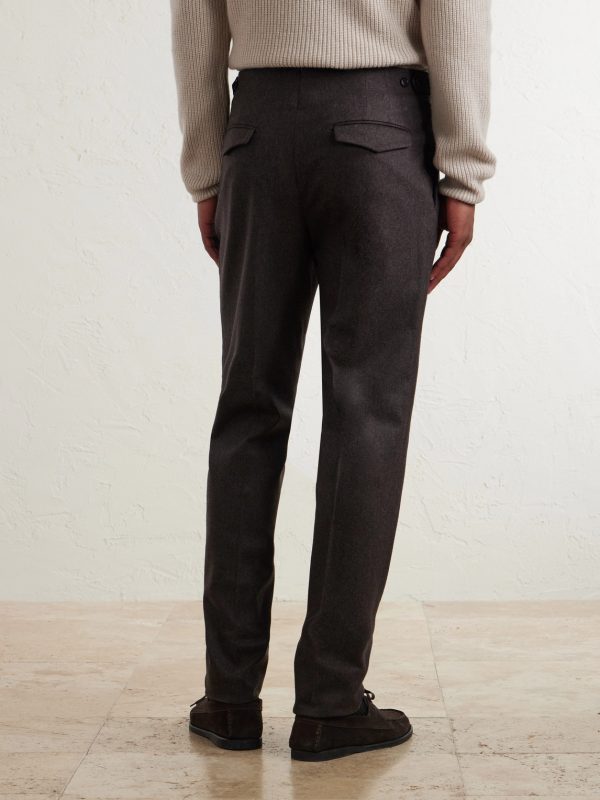 Tapered Pleated Wool and Cashmere-Blend Suit Trousers - BK Tapered Pleated Wool and Cashmere-Blend Suit Trousers - BK