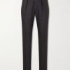 Tapered Pleated Wool and Cashmere-Blend Suit Trousers Tapered Pleated Wool and Cashmere-Blend Suit Trousers